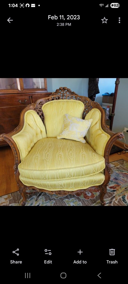 Couch And Chairs Solid Wood Vintage