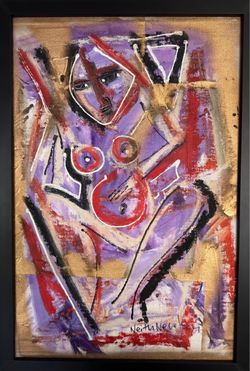 Neith Nevelson Original Acrylic on Canvas Painting