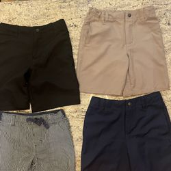 Bundle of Size 6-7 Boy Dress Shorts -3 Under Armour + 1 Lands End