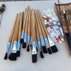 Calligraphy Brush Set,   Brushes  And Some Watercolor Paint