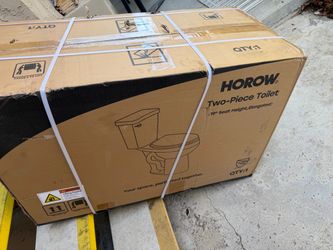 Horow 19 in. ADA Tall 2- Piece 1.28 GPF Sing'-Flush Round Toilet i White Flush, Soft-Close Seat Included