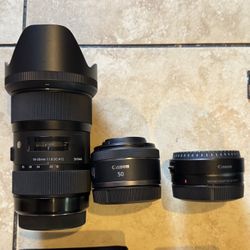 Canon Lenses ( Sigma 18-35mm & 50mm 1.8f )