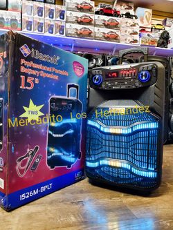 15" Pro Bluetooth Speaker ❗️ NEW❗️Amazing Bass- HD Audio- Mic Included ❗️Usb / Aux / Sd Card❗️LED Party Lights 🎶
