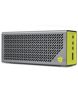 JLAB Crasher-SLVYLW-Box Audio Crasher Loud Portable Bluetooth Stereo Speaker with 18 Hour Battery - Sport Yellow/Gray