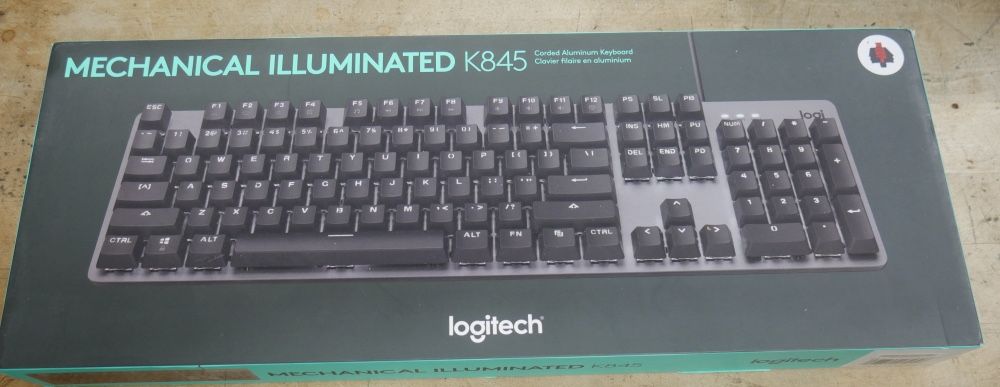 Logitech K845 Mechanical Illuminated Corded Aluminum Keyboard Red Linear Switch. new