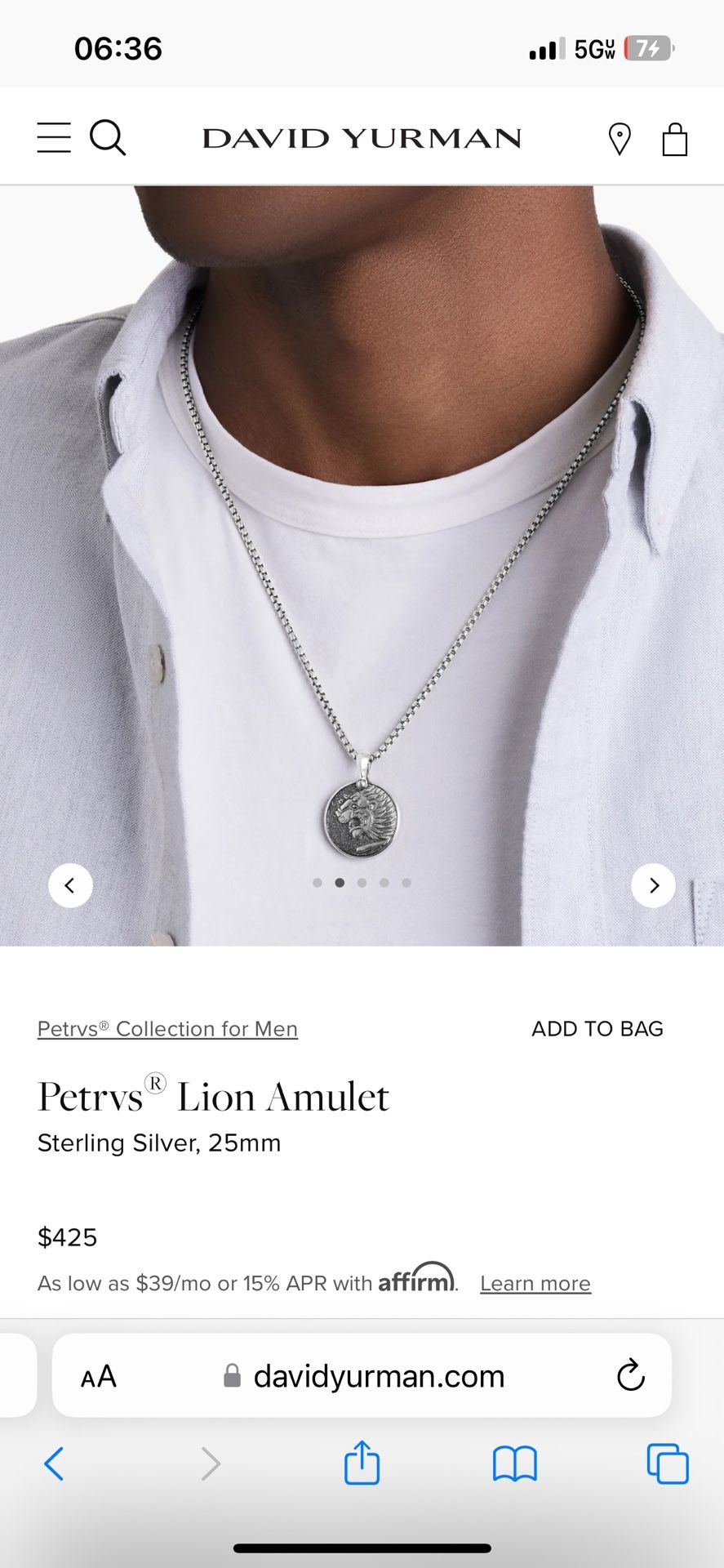 David Yurman Necklace (Shipwreck Collection) & Pendants