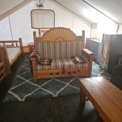 Country Couples Sofa. [Solid Wood]  Very Little Use In Excellent Condition $500