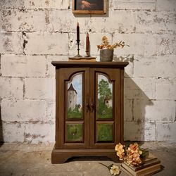 Mini Armoire Cabinet Bookcase/ Side Table Cabinet 