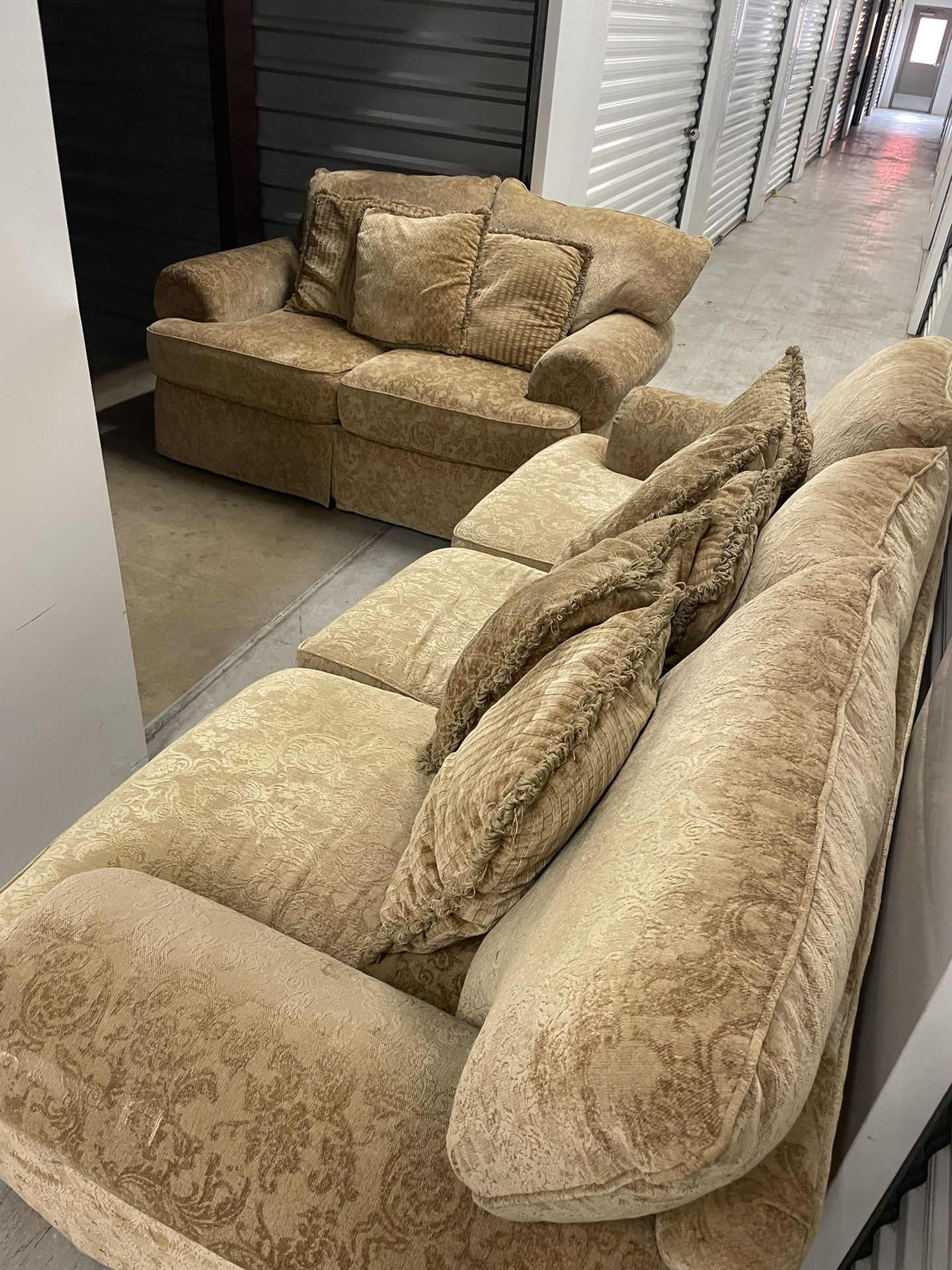 Sofa King Comfortable Beige Flex steel Sofa Set For Sale! Free Local Delivery!!