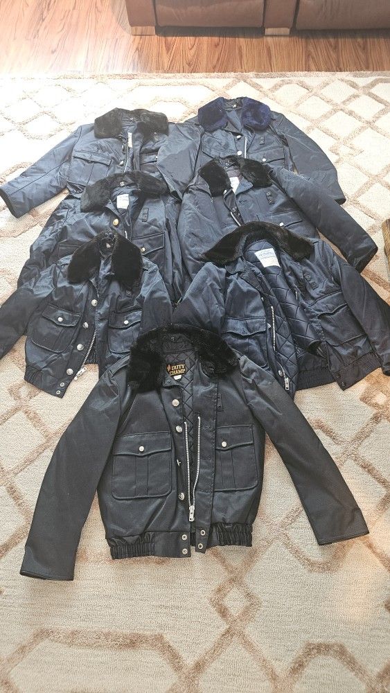 Vintage Police Jacket - Bomber- Halloween costume - Waterproof- Fur collar