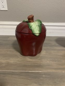 Glass Apple Cookie Jar