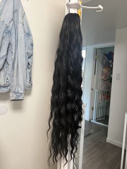 28" Long Black Claw Clip Hair Extension 🖤