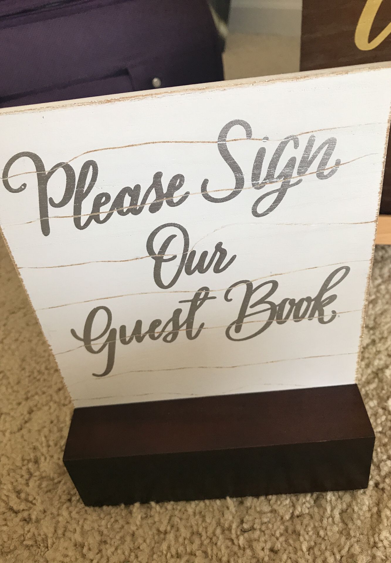 Guest book signing signs