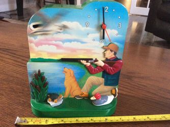 The original duck hunting clock, 1998 animated duck and sound effects.