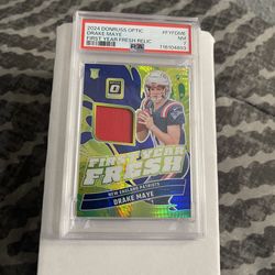 2024 Optic Drake Maye First Year Fresh Patch Relic Football Card