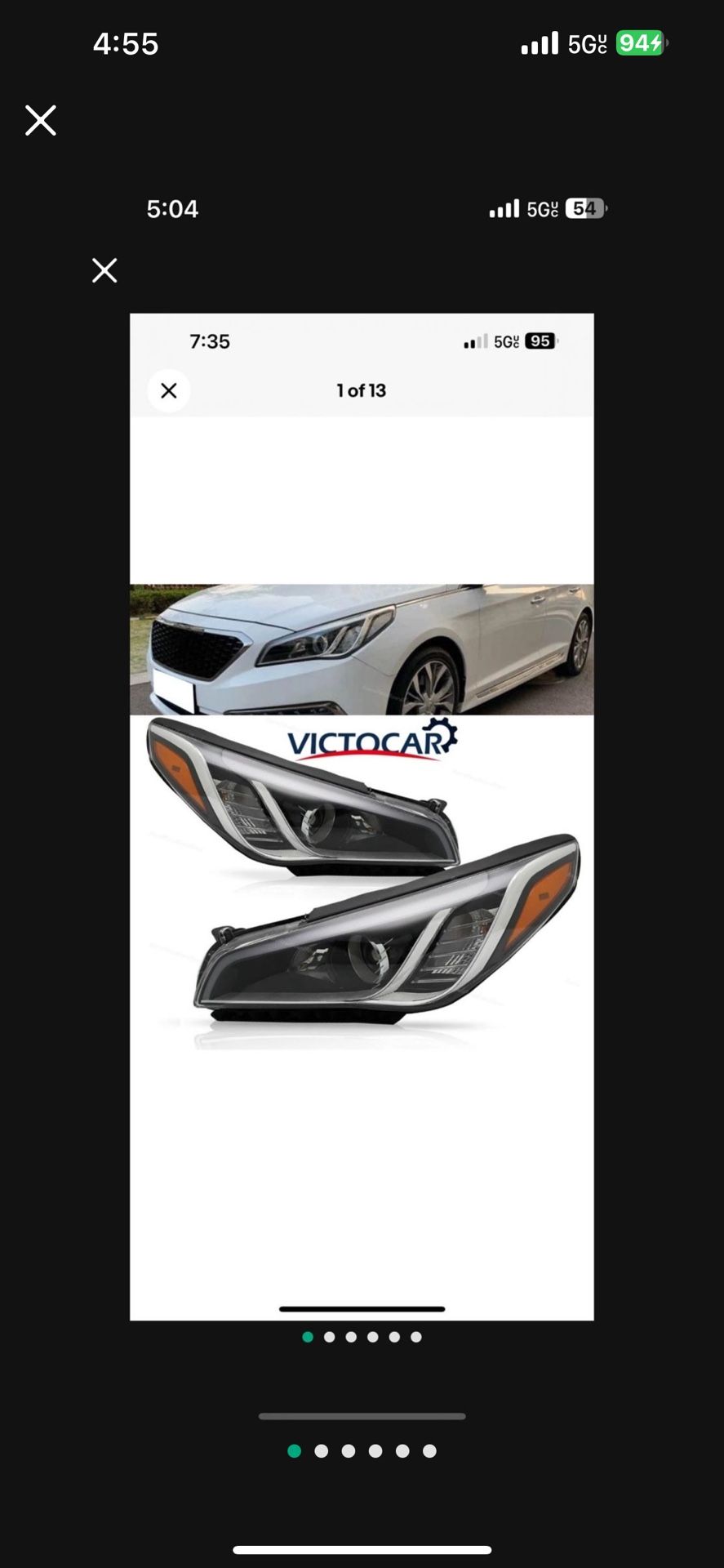 Headlights for Hyundai Sonata 2015-2017 LH&RH OEM