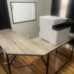 Brown/Gray L-shaped Desk 