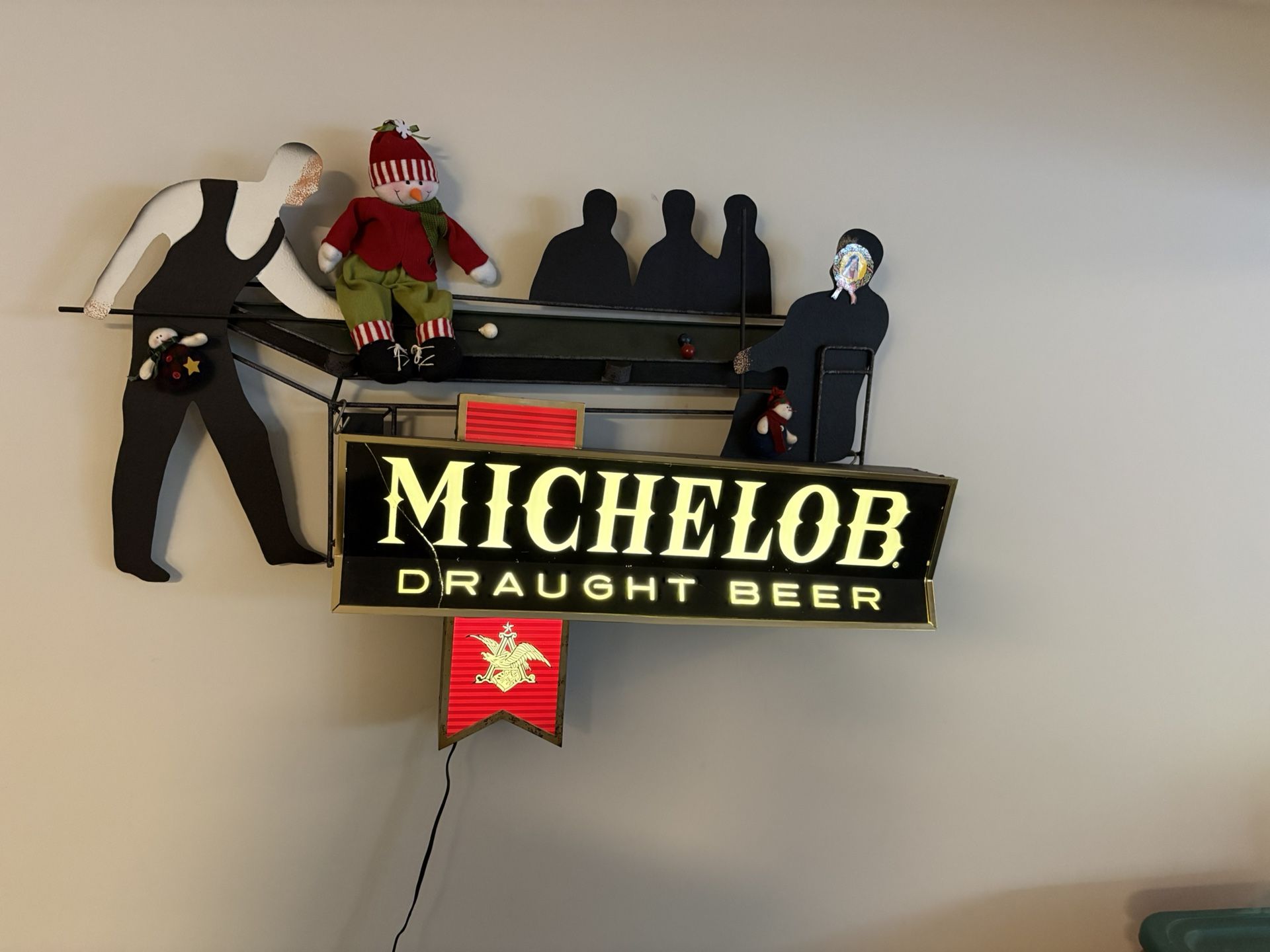 Vintage rare large Michelob draught Beer lighted Sign bar pub 70’s-80’s works great rectangular draf