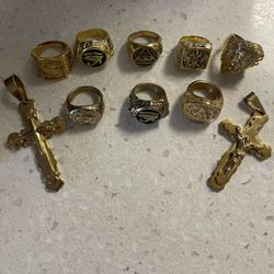 Stainless Steele Rings And Charms For Necklace 