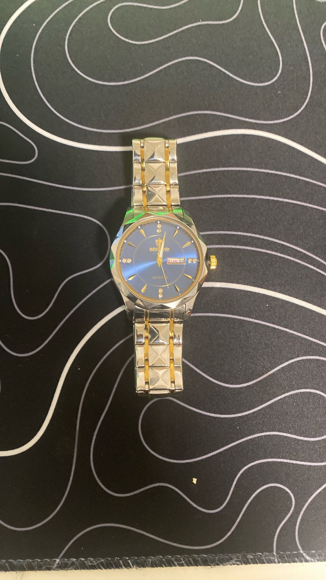 Blue Silver Gold Watch