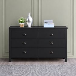 BLACK Safari 6 Drawer Master Dresser, Black 