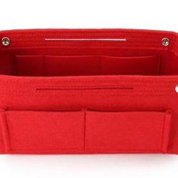 Insert Bag Felt Fabric Storage Pouch Case for Tote,Purse, Tote Bag (Color : Red)