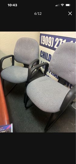 Pair of Office Guest Chairs with Armrests