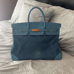 Denim Birkin Style 40 Bag for Sale in Tampa, FL - OfferUp