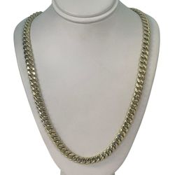 14kt Yellow Gold Semi Hollow Cuban Link Chain