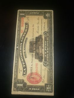 1916 UN PESO ORO ESTADO DE YUCATAN