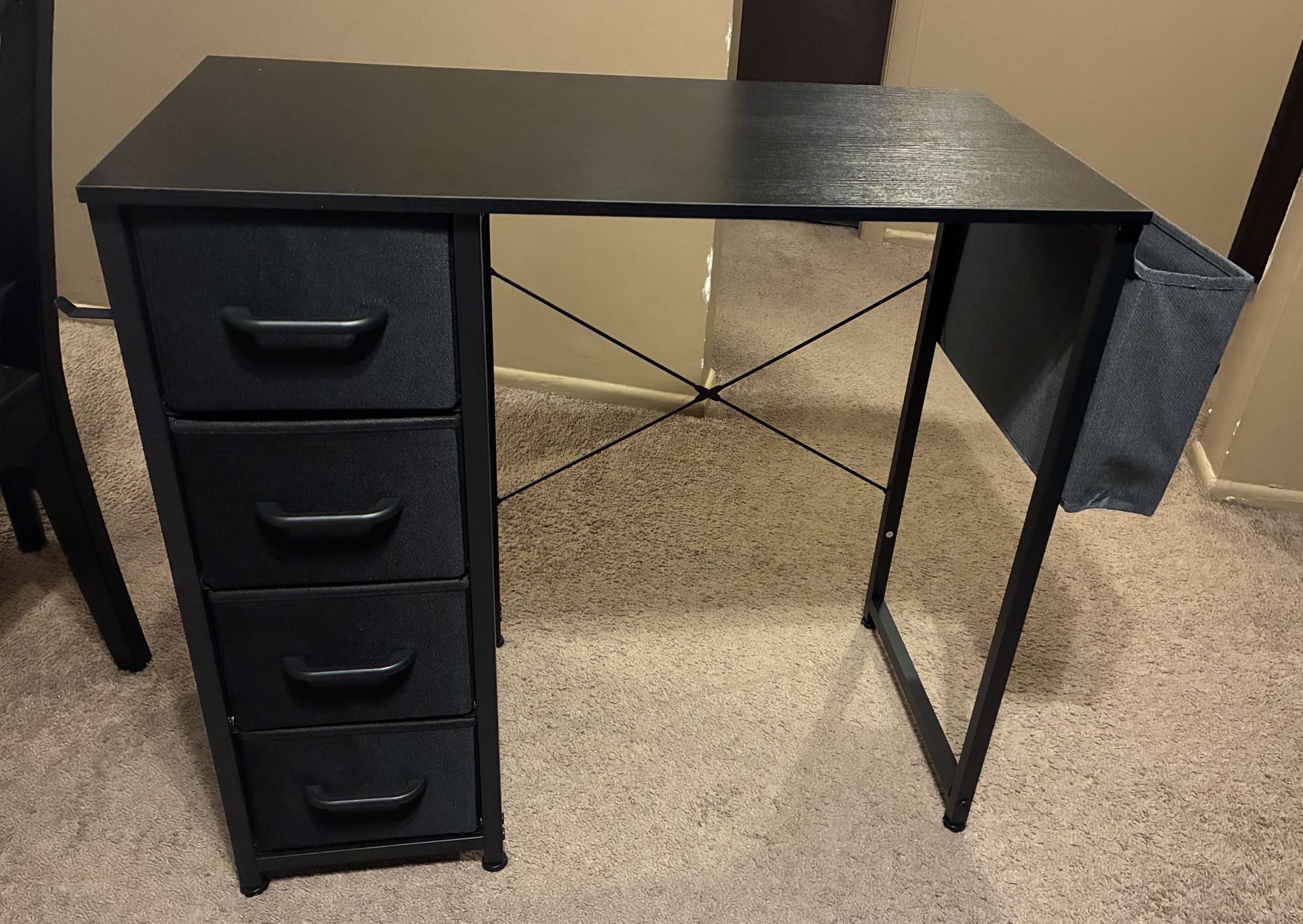 NEW 32 Inch Computer Desk with 4 Drawers Small Office Desk for Home Bedroom Study Writing Simple Modern Computer Table Black