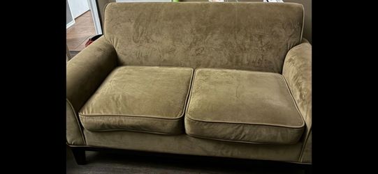 Olive Green Microfiber Loveseat
