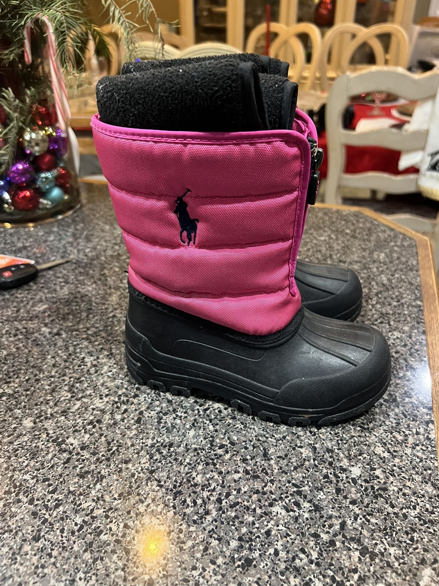 Kids Pink Snow Boots - Size 10