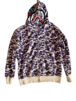 BAPE Shark Full-Zip Hoodie Purple Camo