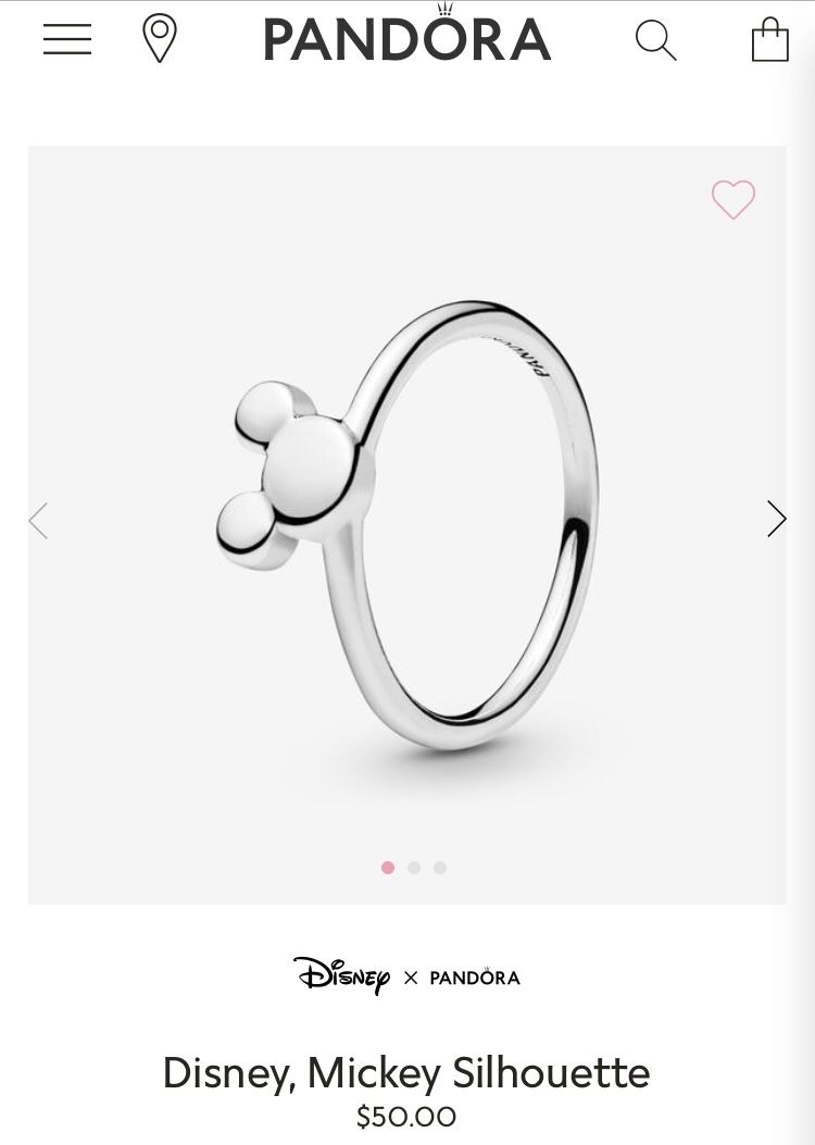 Pandora Mickey Ring in size 7 & 8 AUTHENTIC