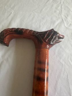 handmade wooden walking cane