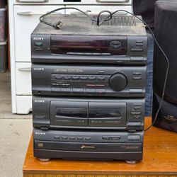 VTG Sony LBT-D560 Stereo Deck Receiver 5 CD Changer Dual Cassette Remote