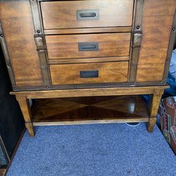 Wood 3 drawer entry door/dresser /tv stand