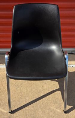 Black Adult Stackable Chairs with Chrome Frame