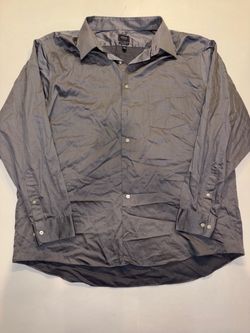 Arrow Men’s Long Sleeve Button Down Shirt Size 18 Gray