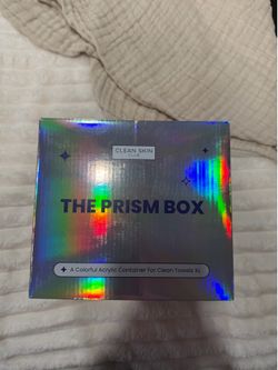 Clean Skin Club The Prism Box Iridescent Acrylic Container for Clean Towels XL