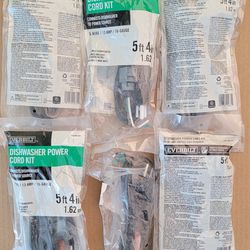 New Everbilt
5' 4", 16/3 Wire Dishwasher Power Cord Kit - $10 ea or 6 for $40