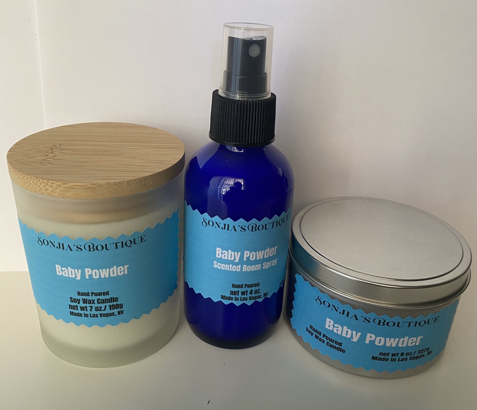 Baby Powder Room Scented spray and candles bundle