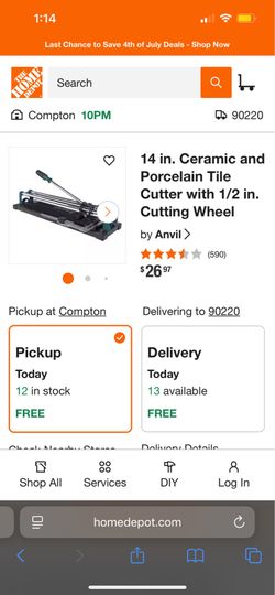 Anvil tile cutter