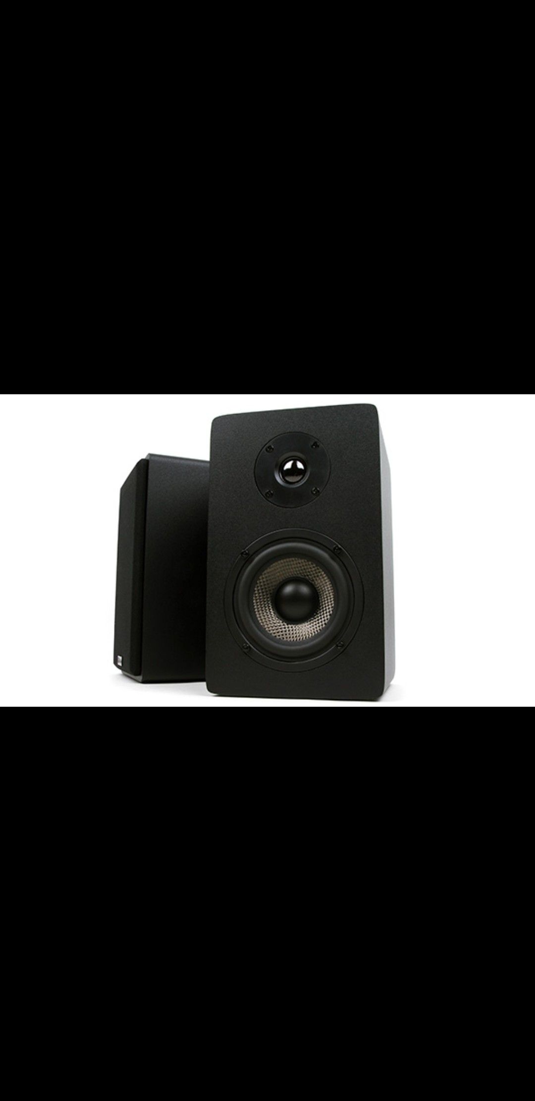 Micca MB42X Bookshelf Speakers with 4-Inch Carbon Woofer and Silk Dome Tweeter (Black, Pair)