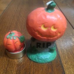 Halloween pumpkin candles, set of 2