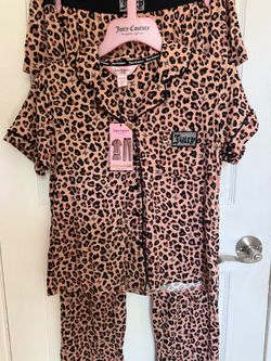 Juicy Couture 3-Piece Leopard Print Pajama Set