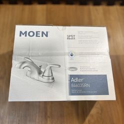 MOEN Adler 4 in. Centerset 2-Handle Bathroom Faucet in Spot Resist Brushed Nickel - New