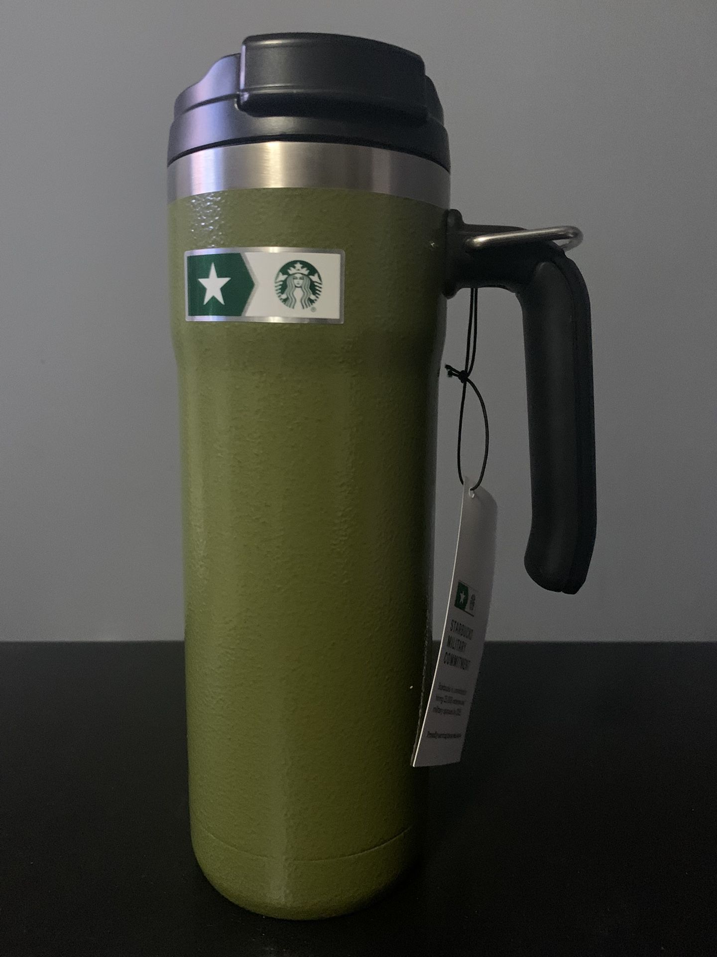 Starbucks Stanley Armed Forces Army Green Vacuum Sealed Cup Tumbler With 20oz