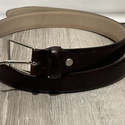 Vera Pelle Made In Italy Black Leather Belt Size 38